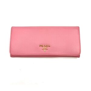 0450 Prada Pink Saffiano Metal Leather Continental WallPrada Pink Women's Wallet
